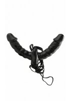 Vibrante Doppio Piacere Strap-On Nero | Pipedream