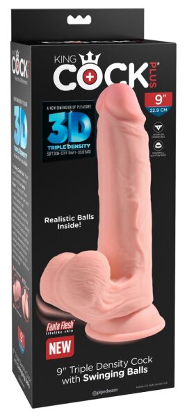 Pene A Tripla Densità Con Palle Oscillanti | King Cock Plus