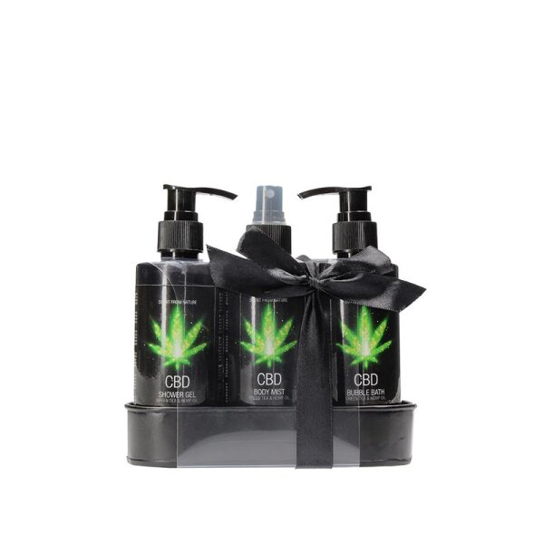 CBD Bath And Shower Care Set Green Tea Hemp Oil