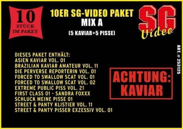 Confezione da 10 SG MIX A (5xcaviar / 5xpiss)