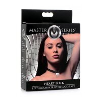 Girocollo Heart Lock Con Chiavi Pelle Nero | Master Series
