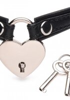 Girocollo Heart Lock Con Chiavi Pelle Nero | Master Series