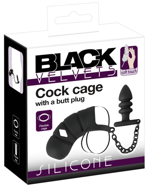 Cage à Bite Avec Plug Anal | Black Velvets