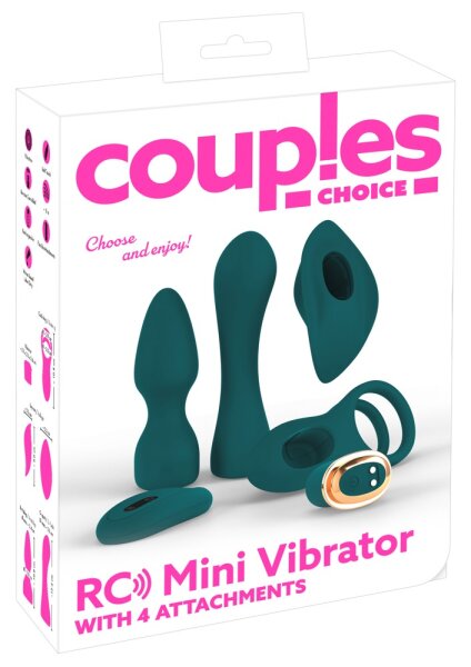 Mini Vibratore RC Con 4 Accessori | Couples Choice