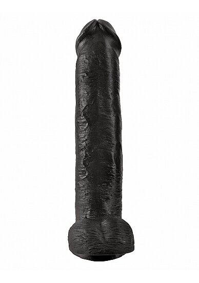 15 Inch Cock with Balls - Black